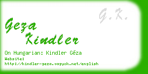 geza kindler business card