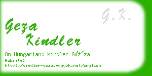 geza kindler business card